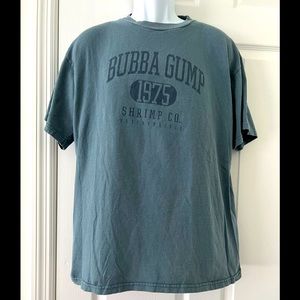 Bubba Gump Cotten T made in USA Greyish Blue color
